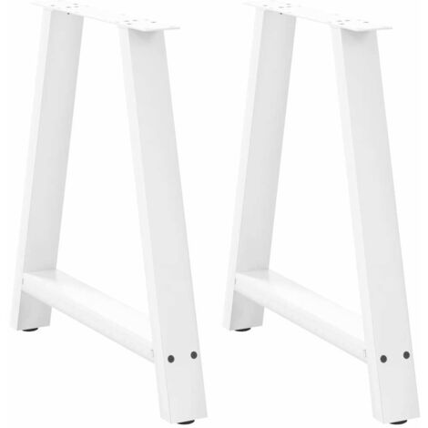 Pieds de table à manger en forme de A 2 pièces Blanc 80 x (72-73) cm Acier vidaXL