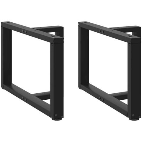 vidaXL Pieds de table basse forme de T 2pcs noir 70x25x(42-43)cm acier