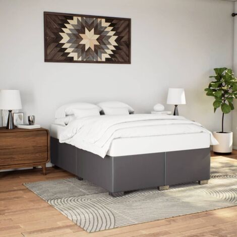 vidaXL Cadre de lit sans matelas gris 140x190 cm similicuir