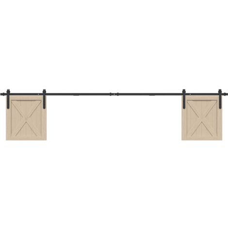 Kit de porte d'armoire coulissante 244 cm acier au carbone vidaXL