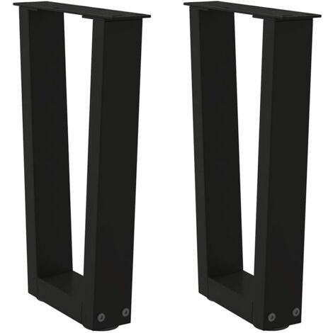 vidaXL Coffee Table Legs V-Shape 2 pcs Black 28x(42-43,3) cm Steel