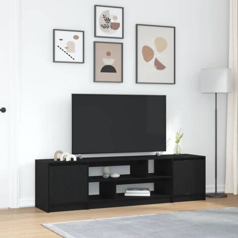 Meuble TV chêne noir 188,5x41x50 cm bois d'ingénierie vidaXL