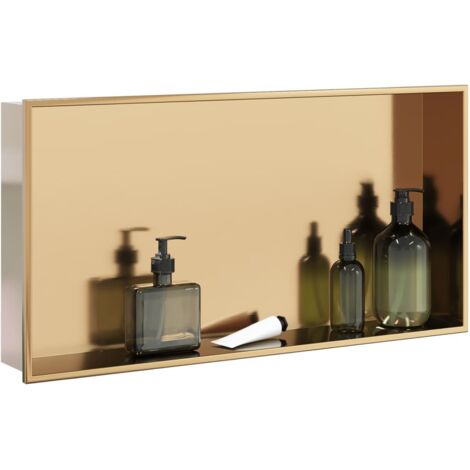 Vidaxl – Niche de douche doré brossé 62x32x9 cm en acier inoxydable – Résistante à l'humidité – Installation encastrée pour salle de bains