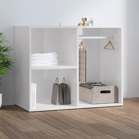 Vidaxl – Armoire de dressing haute brillance blanche 80x40x65 cm – Bois d'ingénierie résistant à l'humidité – Compartiments spacieux pour rangement