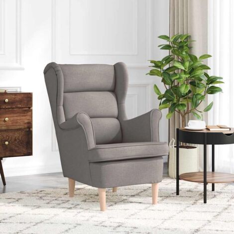 Vidaxl – Fauteuil relax taupe 74x84x100 cm – Tissu 100 % polyester – Rembourrage mousse pour confort optimal – Charge max 110 kg