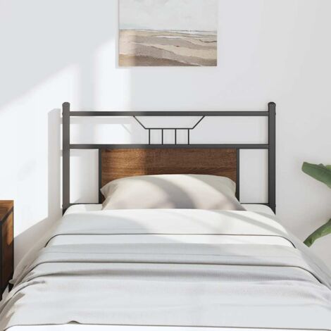 Tête de lit chêne marron 80 cm bois d'ingénierie et acier vidaXL