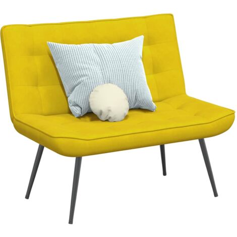 Banc jaune 110x74x84 cm velours vidaXL