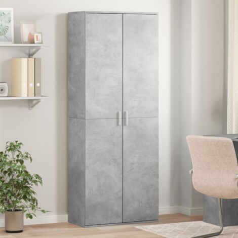 vidaXL Buffet haut gris béton 70x35x180 cm bois d'ingénierie