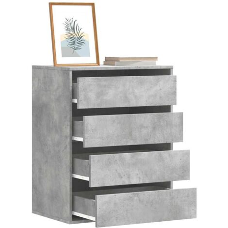 vidaXL Commode d'angle gris béton 60x41x76 cm bois d'ingénierie
