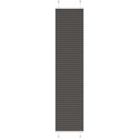 Vidaxl – Store plissé noir 40x200 cm – Tissu 100% polyester – Largeur tissu 39,4 cm – Montage sans perçage possible (1/5)