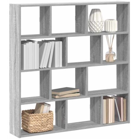 vidaXL Wall Cube Shelf 12 Compartments Grey Sonoma Engineered Wood