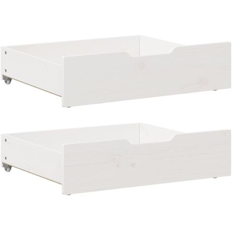 Vidaxl – Tiroirs sous le lit 2 pcs – Bois de pin massif – Dimensions 65x55x17 cm – Rangement optimisé avec roulettes (1/6)