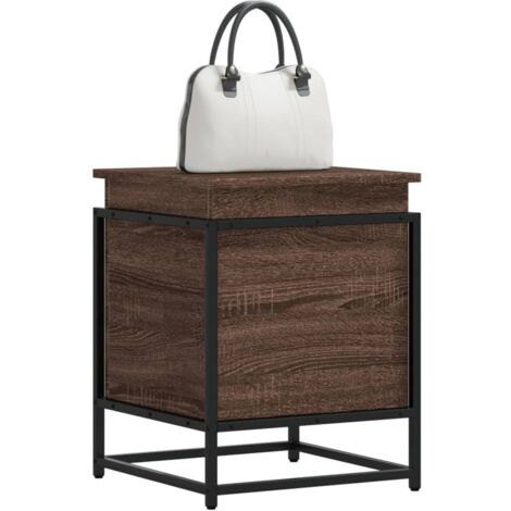vidaXL Boîte de rangement avec couvercle chêne marron bois ingénierie