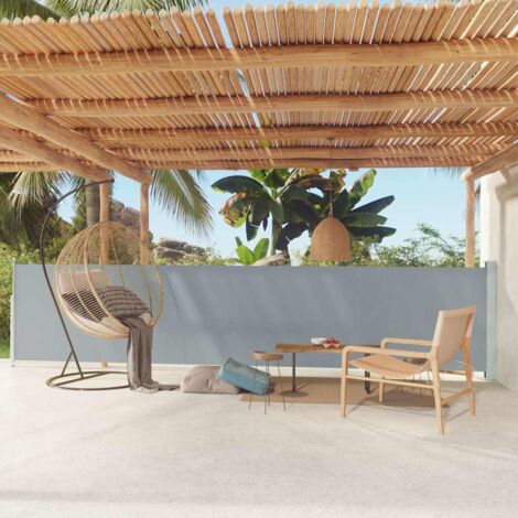 Auvent latéral rétractable de patio 117x600 cm Gris vidaXL