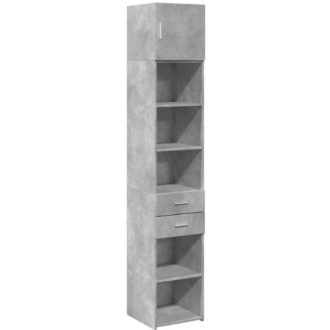 Vidaxl – Armoire de rangement mince gris béton 40x42,5x225 cm – 8 compartiments – Installation murale – Pour espaces confinés