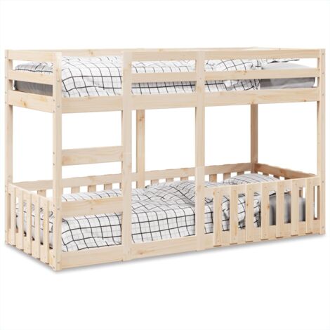 Vidaxl – Lit superposé 75x190 cm en bois de pin massif – Capacité de charge 100 kg – Échelle intégrée – Garde-corps de sécurité - vidaXL990450