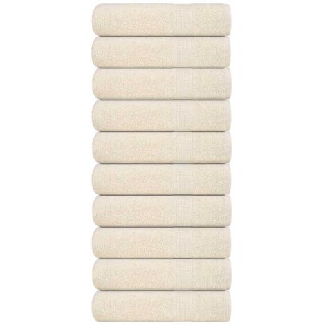vidaXL Serviettes de bain 10 pcs crème 100x150 cm 360 g/m² 100% coton