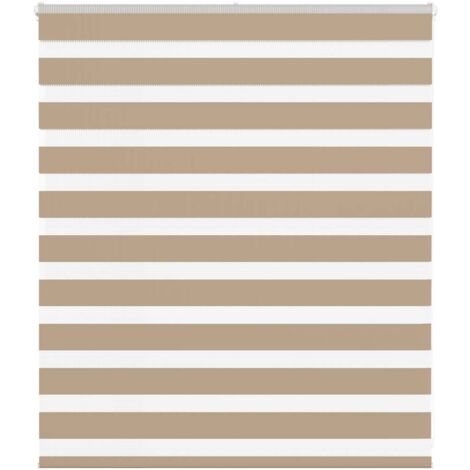 vidaXL Zebra Blind Sand Brown 130x100 cm Fabric Width 125,9 cm Polyester