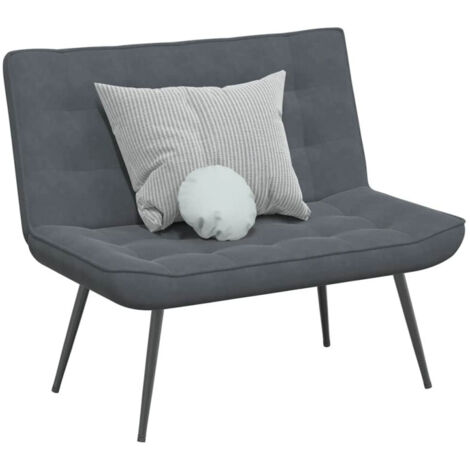Banc gris foncé 110x74x84 cm velours