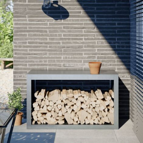 Portant de bois de chauffage 100x40x60 cm acier galvanisé vidaXL (1/5)