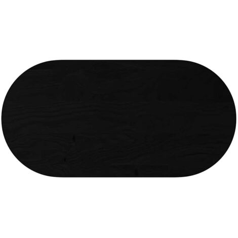 Vidaxl – Dessus de table ovale 120x60x2 cm en bois de chêne massif – Finition marron foncé – Pour table basse ou d'appoint (1/6)