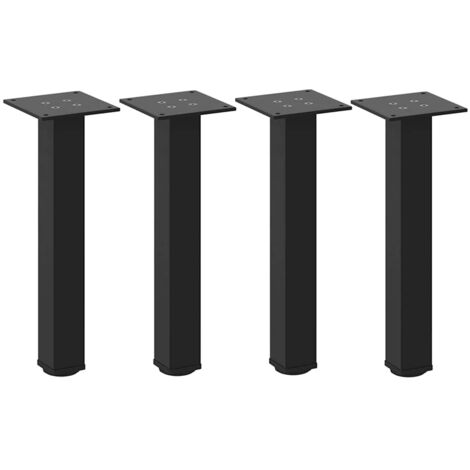 Pieds de table basse 4 pièces Noir 30-32 cm Acier vidaXL