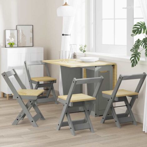 Vidaxl – Chaises à manger pliables lot de 4 – Bois de pin massif – Hauteur d'assise 43 cm – Design pliable pour rangement facile