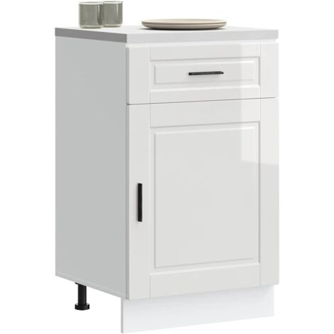 vidaXL Armoire de cuisine Porto blanc brillant bois ingénierie