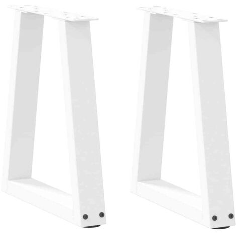 Pieds de table basse en forme de V, 2 pièces, blanc, 38 x (42-43,3) cm, acier vidaXL