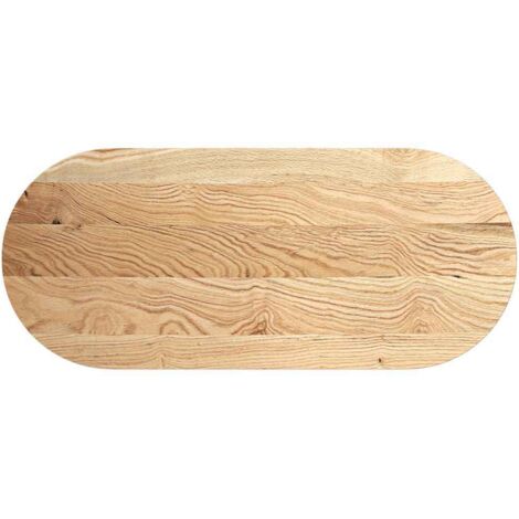 Dessus de table 140x60x2 cm bois de chêne massif ovale vidaXL
