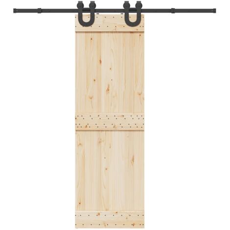 Kit de quincaillerie de porte coulissante 200 cm Acier Noir vidaXL (1/5)