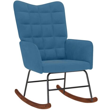 Chaise à bascule Bleu Velours vidaXL