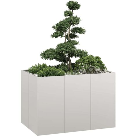 Vidaxl – Jardinière en acier inoxydable 120x80x80 cm – Fond ouvert pour drainage efficace – Parfaite pour plantes, légumes et herbes