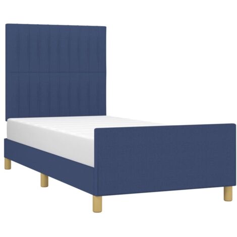 vidaXL Cadre de lit sans matelas bleu 90x190 cm tissu (1/5)
