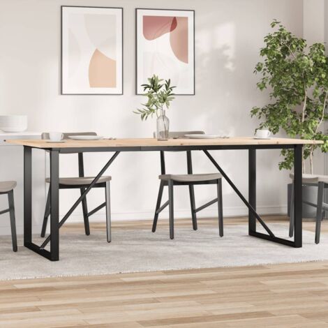 vidaXL Table à manger cadre en O 200x100x75cm bois de pin massif acier (1/5)