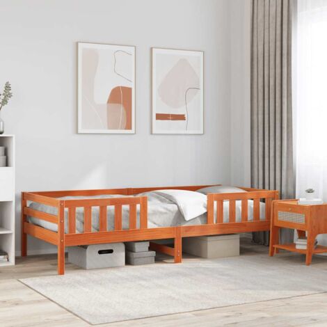 Cadre de lit sans matelas cire marron 90x200 cm bois pin massif vidaXL