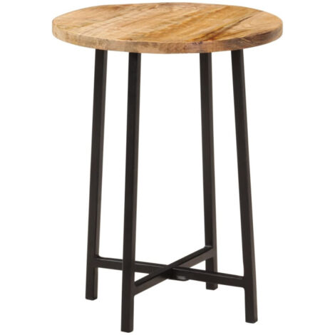 Table basse 35x35x45 cm bois de manguier solide et fer