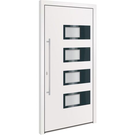 Vidaxl – Porte d'entrée aluminium 100x200 cm – Ouverture à gauche – Verrouillage 5 points – Sécurité renforcée – Matériaux PVC et aluminium