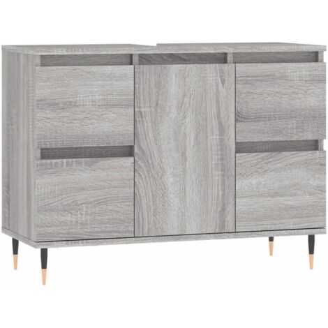 Vidaxl – Armoire à pharmacie sonoma gris 80x33x60 cm – Bois d'ingénierie – Installation flexible de la porte – Dispositif de fixation au mur inclus