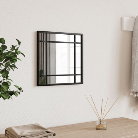 Miroir mural noir 30x30 cm carré fer vidaXL