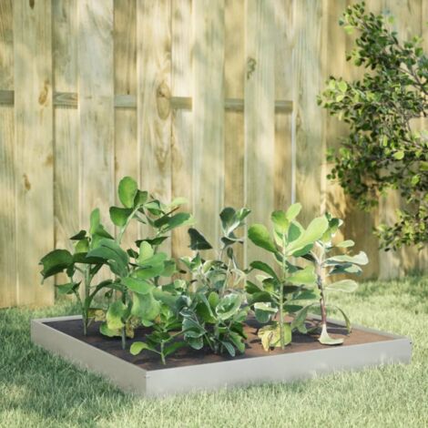 vidaXL Lit surélevé de jardin 100x100x18,5 cm acier inoxydable