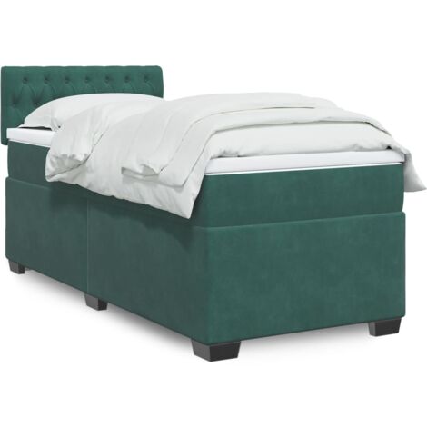 vidaXL Sommier à lattes de lit avec matelas Vert foncé 100x200 cm