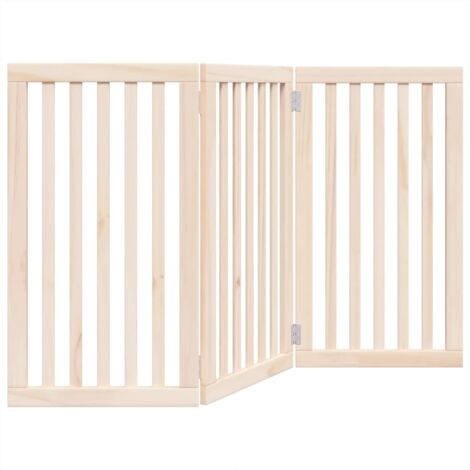 vidaXL Barrière pour chien pliable 3 panneaux 150 cm bois de peuplier
