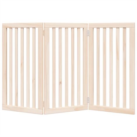 vidaXL Barrière pour chien pliable 3 panneaux 150 cm bois de peuplier