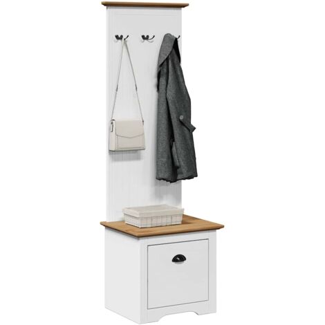 Armoire de couloir avec crochets BODO blanc marron 50x40x157 cm vidaXL