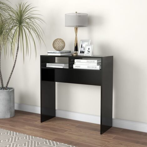 Vidaxl – Table console noire 78x30x80 cm – Bois d'ingénierie durable – Idéale pour entrée et couloir – Facile à assembler
