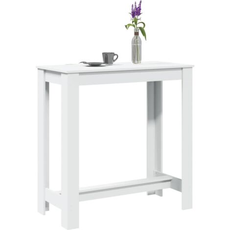 Vidaxl – Table de bar blanche 102x50x103,5 cm – Bois d'ingénierie – Capacité de charge 90 kg – Assemblage requis