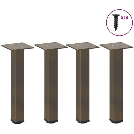 Pieds de table basse 4 pièces Acier naturel 42-44 cm Acier vidaXL