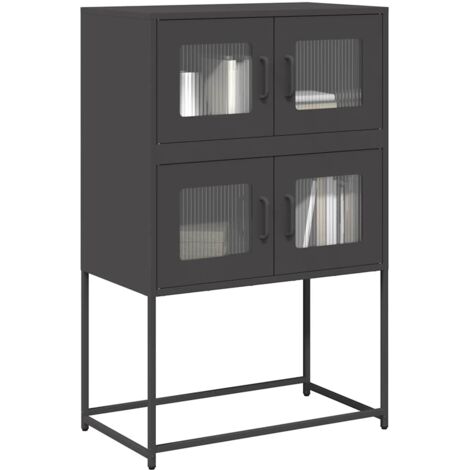 vidaXL Buffet haut noir 68x39x107 cm acier (1/5)