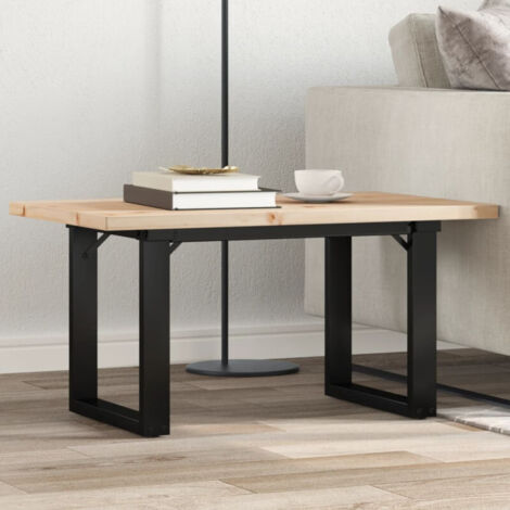 vidaXL Table basse cadre en O 80x50x40,5cm bois de pin massif et acier